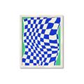 Picture of Blue Checkered Symphony _GroupedProduct_Rectangle_Portrait_Framed_Matted_