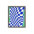Picture of Blue Checkered Symphony _GroupedProduct_Rectangle_Portrait_Framed_Matted_