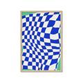 Picture of Blue Checkered Symphony _GroupedProduct_Rectangle_Portrait_Framed_Matted_