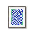 Picture of Blue Checkered Symphony _GroupedProduct_Rectangle_Portrait_Framed_Matted_