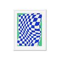 Picture of Blue Checkered Symphony _GroupedProduct_Rectangle_Portrait_Framed_Matted_
