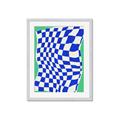 Picture of Blue Checkered Symphony _GroupedProduct_Rectangle_Portrait_Framed_Matted_