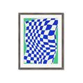 Picture of Blue Checkered Symphony _GroupedProduct_Rectangle_Portrait_Framed_Matted_