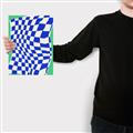 Picture of Blue Checkered Symphony _GroupedProduct_Rectangle_Portrait_Canvas_