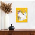 Picture of Bird in Floral Yellow Abstraction _GroupedProduct_Rectangle_Portrait_Canvas_