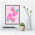 Picture of Pink Roller Skates _GroupedProduct_Rectangle_Portrait_Canvas_Framed_