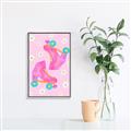 Picture of Pink Roller Skates _GroupedProduct_Rectangle_Portrait_Canvas_Framed_