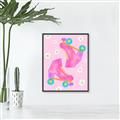 Picture of Pink Roller Skates _GroupedProduct_Rectangle_Portrait_Canvas_Framed_