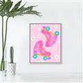 Picture of Pink Roller Skates _GroupedProduct_Rectangle_Portrait_Canvas_Framed_