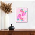 Picture of Pink Roller Skates _GroupedProduct_Rectangle_Portrait_Canvas_Framed_