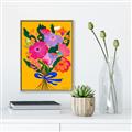 Picture of Red Chromatic Flowers _GroupedProduct_Rectangle_Portrait_Canvas_Framed_