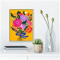 Picture of Red Chromatic Flowers _GroupedProduct_Rectangle_Portrait_Canvas_Framed_