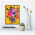 Picture of Red Chromatic Flowers _GroupedProduct_Rectangle_Portrait_Canvas_Framed_