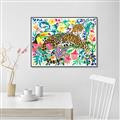 Picture of Vibrant Fusion Jaguar _GroupedProduct_Rectangle_Landscape_Canvas_Framed_