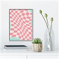 Picture of Pink Checkered Symphony _GroupedProduct_Rectangle_Portrait_Canvas_Framed_