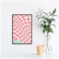 Picture of Pink Checkered Symphony _GroupedProduct_Rectangle_Portrait_Canvas_Framed_