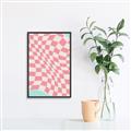 Picture of Pink Checkered Symphony _GroupedProduct_Rectangle_Portrait_Canvas_Framed_