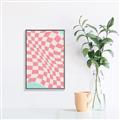 Picture of Pink Checkered Symphony _GroupedProduct_Rectangle_Portrait_Canvas_Framed_