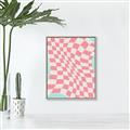 Picture of Pink Checkered Symphony _GroupedProduct_Rectangle_Portrait_Canvas_Framed_