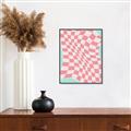 Picture of Pink Checkered Symphony _GroupedProduct_Rectangle_Portrait_Canvas_Framed_