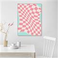 Picture of Pink Checkered Symphony _GroupedProduct_Rectangle_Portrait_Canvas_Framed_