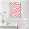 Picture of Pink Checkered Symphony _GroupedProduct_Rectangle_Portrait_Canvas_Framed_