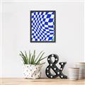 Picture of Blue Checkered Symphony _GroupedProduct_Rectangle_Portrait_Canvas_Framed_