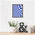 Picture of Blue Checkered Symphony _GroupedProduct_Rectangle_Portrait_Canvas_Framed_
