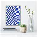Picture of Blue Checkered Symphony _GroupedProduct_Rectangle_Portrait_Canvas_Framed_