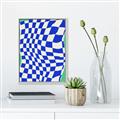 Picture of Blue Checkered Symphony _GroupedProduct_Rectangle_Portrait_Canvas_Framed_