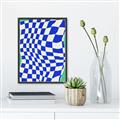 Picture of Blue Checkered Symphony _GroupedProduct_Rectangle_Portrait_Canvas_Framed_