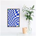 Picture of Blue Checkered Symphony _GroupedProduct_Rectangle_Portrait_Canvas_Framed_