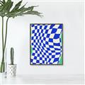 Picture of Blue Checkered Symphony _GroupedProduct_Rectangle_Portrait_Canvas_Framed_