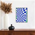 Picture of Blue Checkered Symphony _GroupedProduct_Rectangle_Portrait_Canvas_Framed_