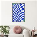 Picture of Blue Checkered Symphony _GroupedProduct_Rectangle_Portrait_Canvas_Framed_