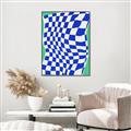 Picture of Blue Checkered Symphony _GroupedProduct_Rectangle_Portrait_Canvas_Framed_