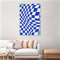 Picture of Blue Checkered Symphony _GroupedProduct_Rectangle_Portrait_Canvas_Framed_