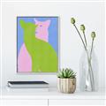 Picture of Optical Cat Duo _GroupedProduct_Rectangle_Portrait_Canvas_Framed_