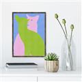 Picture of Optical Cat Duo _GroupedProduct_Rectangle_Portrait_Canvas_Framed_