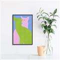 Picture of Optical Cat Duo _GroupedProduct_Rectangle_Portrait_Canvas_Framed_