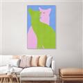 Picture of Optical Cat Duo _GroupedProduct_Rectangle_Portrait_Canvas_Framed_
