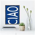 Picture of Ciao in Blue _GroupedProduct_Rectangle_Portrait_Canvas_Framed_
