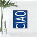 Picture of Ciao in Blue _GroupedProduct_Rectangle_Portrait_Canvas_Framed_