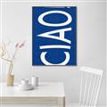 Picture of Ciao in Blue _GroupedProduct_Rectangle_Portrait_Canvas_Framed_