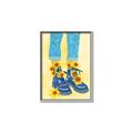 Picture of Sunflower Walk in Blue Shoes _GroupedProduct_Rectangle_Portrait_Canvas_Framed_