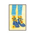 Picture of Sunflower Walk in Blue Shoes _GroupedProduct_Rectangle_Portrait_Canvas_Framed_