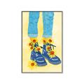 Picture of Sunflower Walk in Blue Shoes _GroupedProduct_Rectangle_Portrait_Canvas_Framed_