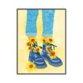 Picture of Sunflower Walk in Blue Shoes _GroupedProduct_Rectangle_Portrait_Canvas_Framed_