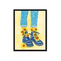 Picture of Sunflower Walk in Blue Shoes _GroupedProduct_Rectangle_Portrait_Framed_Matted_