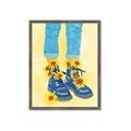 Picture of Sunflower Walk in Blue Shoes _GroupedProduct_Rectangle_Portrait_Framed_Matted_